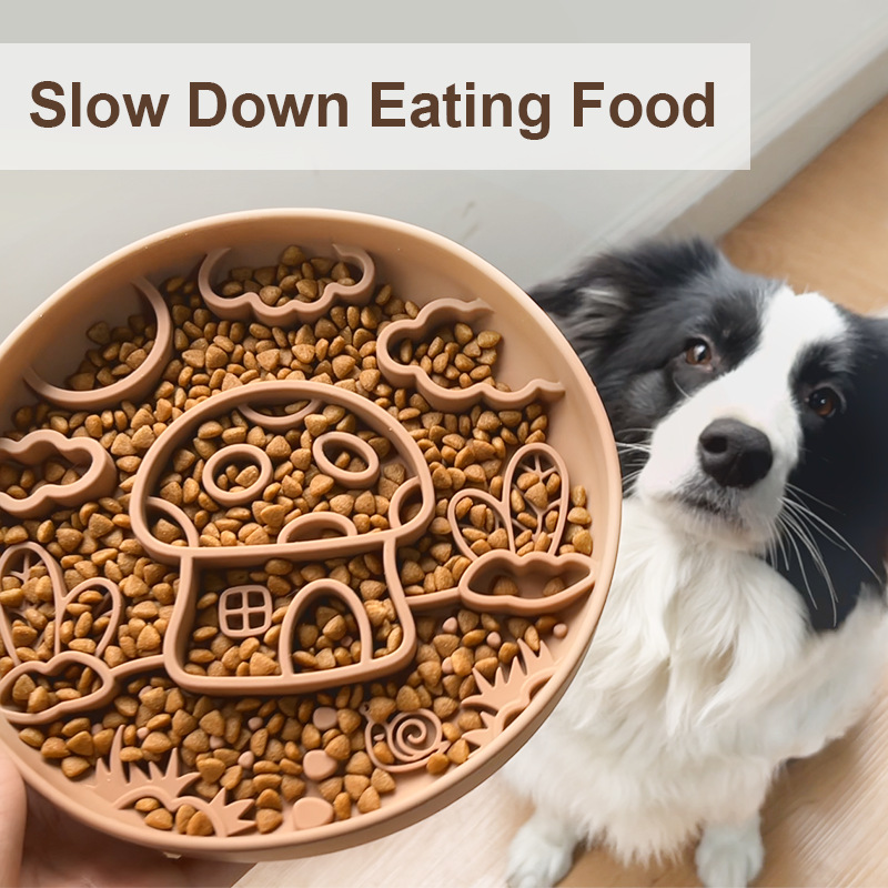 Silicone Suction Bowl - New Mushroom Dog Slow Food Bowl