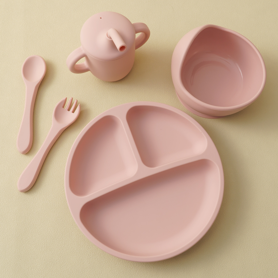 Silicone Suction Bowl - 5PCS Baby Silicone Tableware Set Suction
