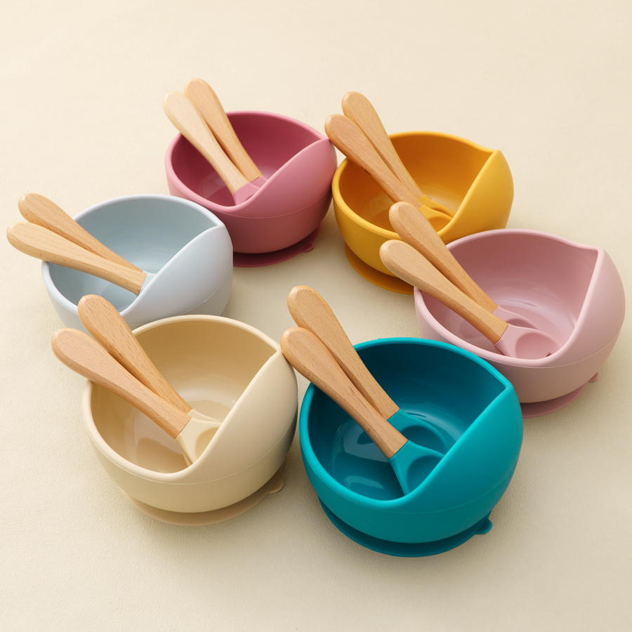 Silicone Suction Bowl - Mamaplan 3PCS Baby Silicone Feeding Set