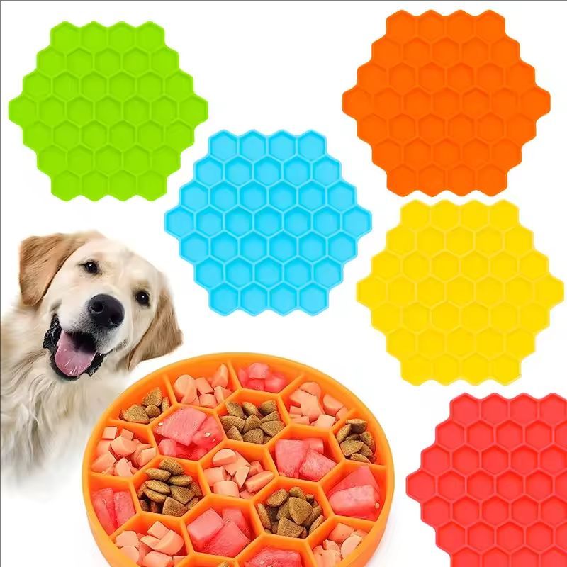 Silicone Suction Bowl - Pet Supplies Cat Honeycomb Feeder Anti-choking