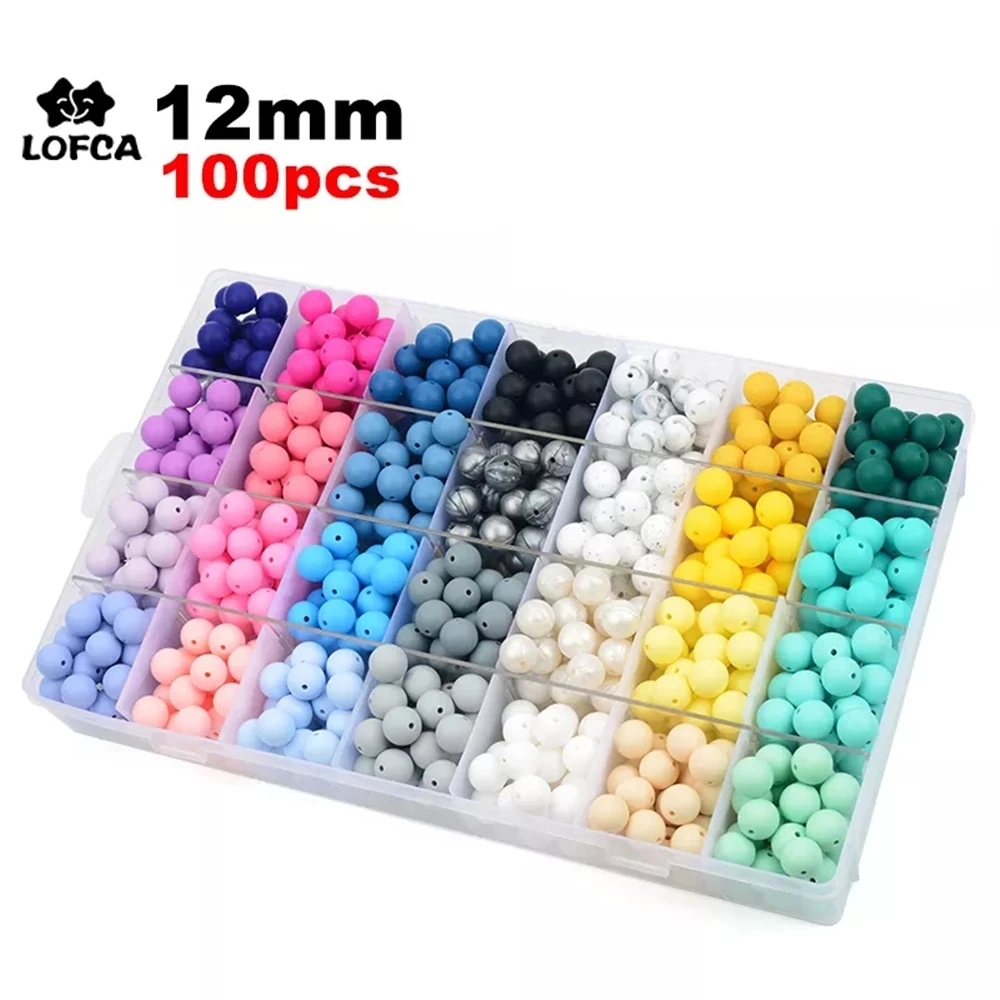 Baby Food Mixer - LOFCA 12mm 100pcs Silicone Beads Round