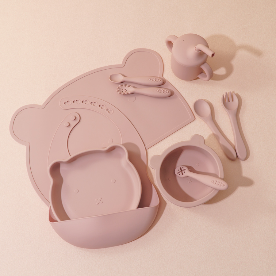 8PCS Silicone Baby Feeding Set - Silicone Suction Bowl review and price