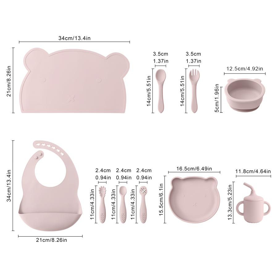 8PCS Silicone Baby Feeding Set - Silicone Suction Bowl review and price
