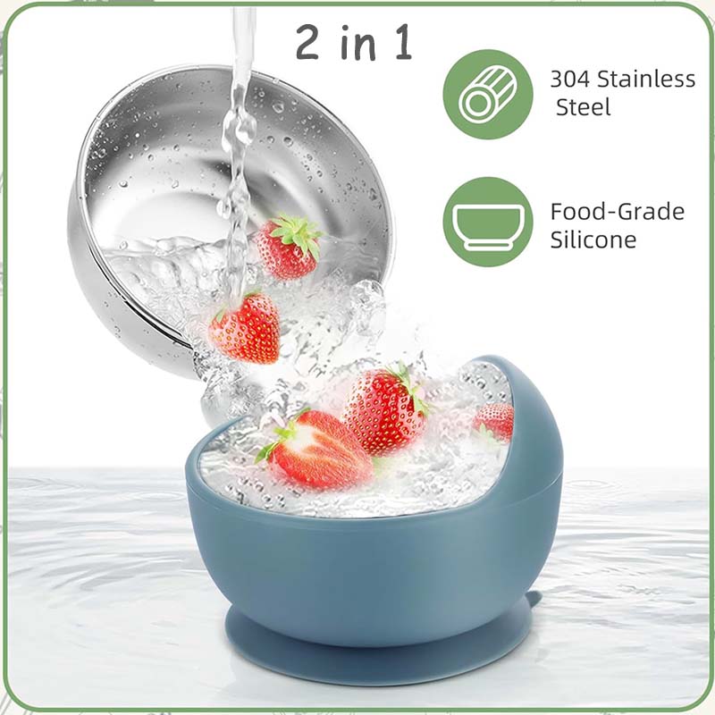 3Pcs Set Baby Feeding Bowl Wit - Silicone Suction Bowl review and price
