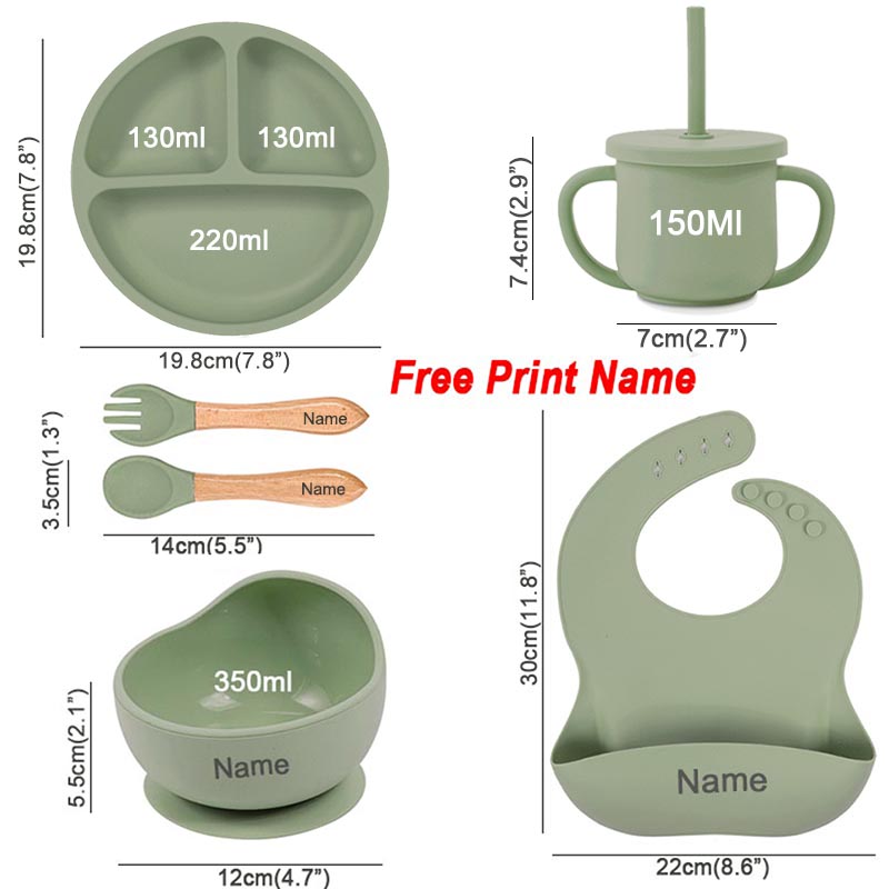 6Pcs Baby Feeding Set Free Per - Silicone Suction Bowl review and price