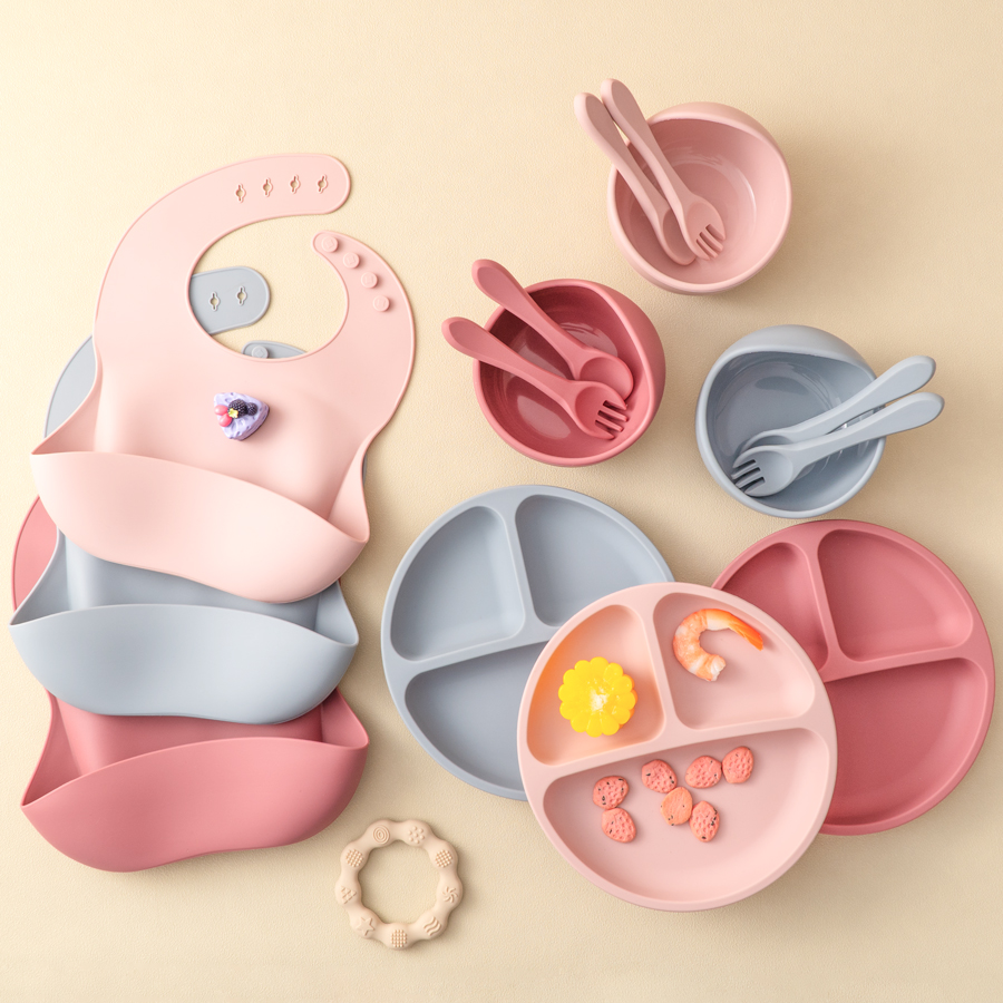 5Pcs Baby Silicone Feeding Set - Silicone Suction Bowl review and price