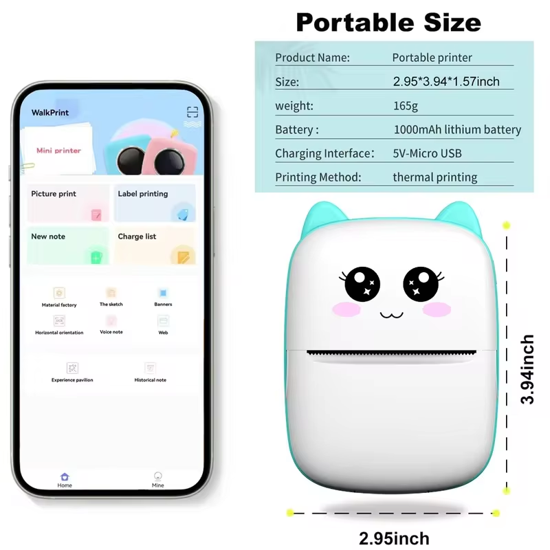 New portable mini printer wire - Baby Food Label review and price