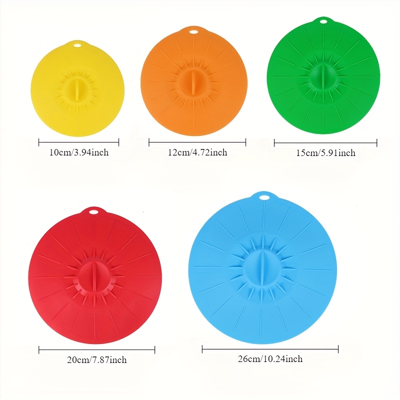 5-Piece Silicone Lids, Heat-Re - Silicone Suction Bowl review and price