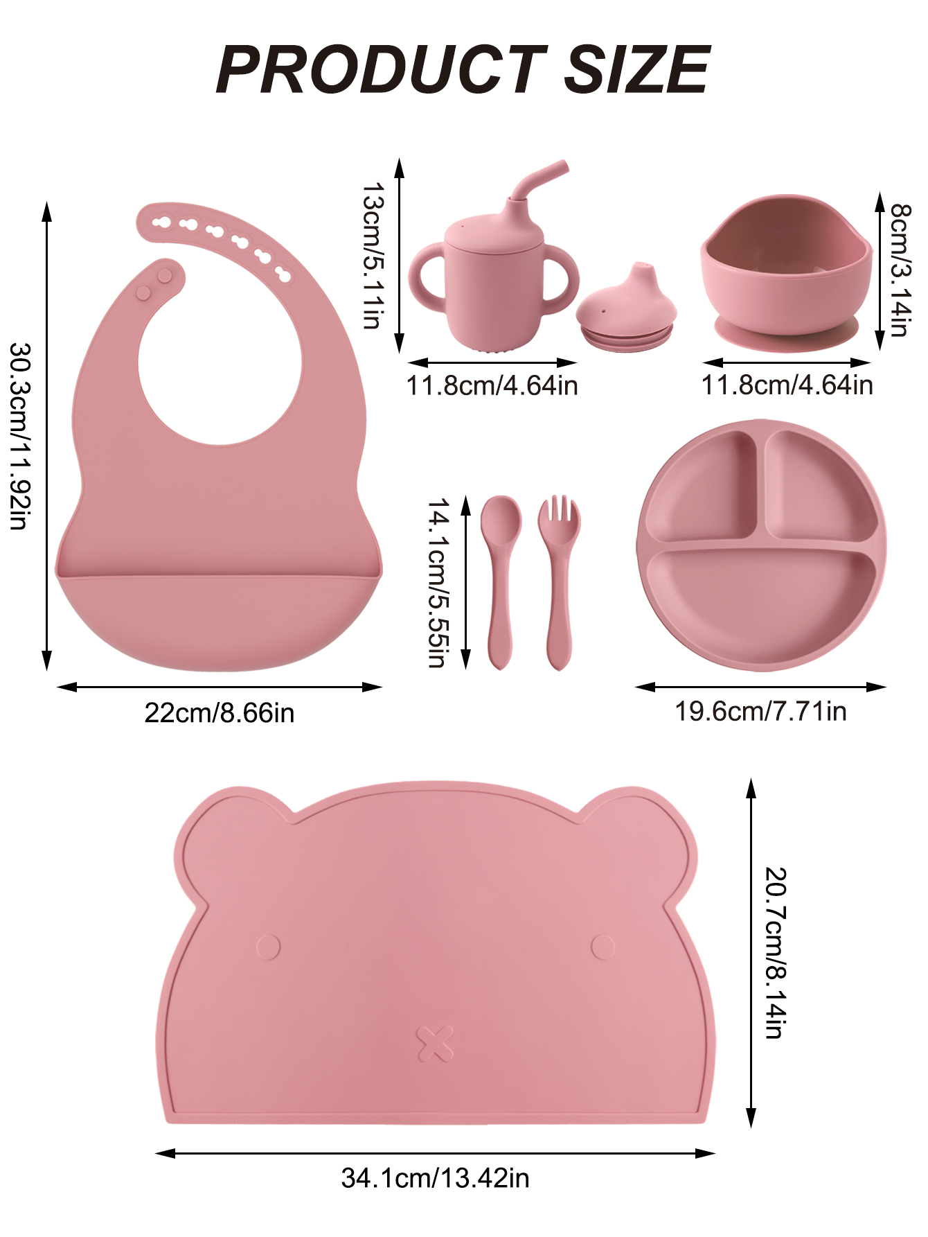 7PCS Silicone Baby Feeding Set - Silicone Suction Bowl review and price